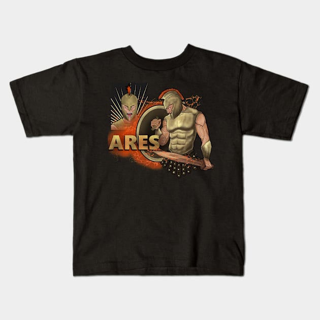 Ares. God of war Kids T-Shirt by Artarulle